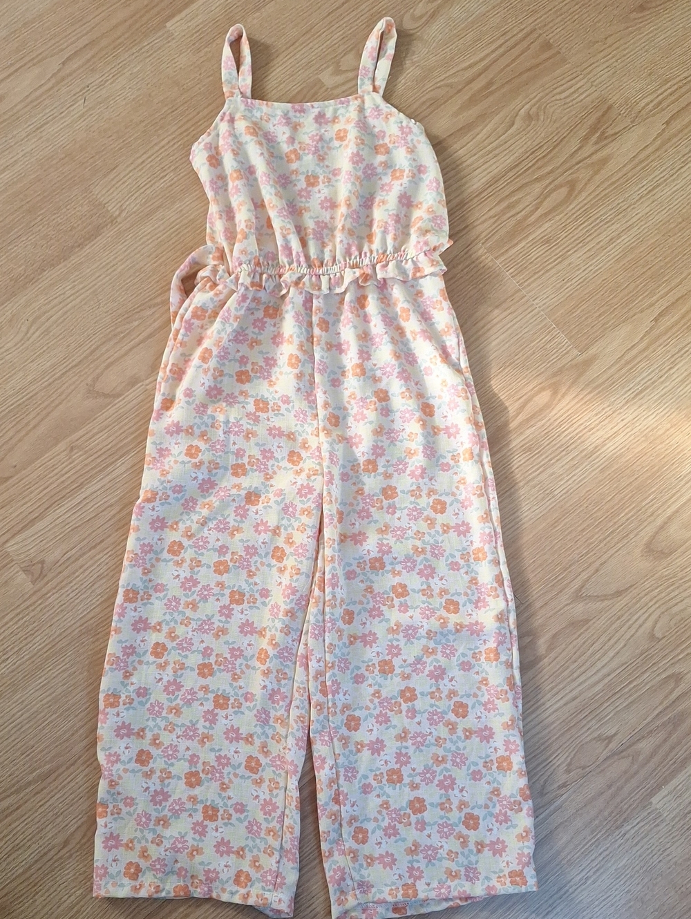 Floral Pastel Jumpsuit - Pink & Peach Flower Print